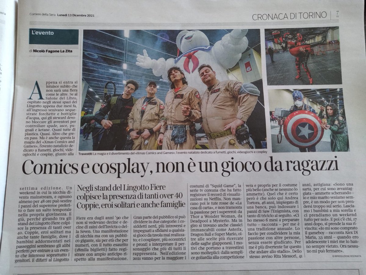 hramistribute's tweet photo. Su @Corriere della Sera di Torino 📰
#corrieredellasera #GhostbustersAfterlife #comics #comiccon #haroldramistribute #xmascomics #torinocomics https://t.co/qSN2RhQoFo
