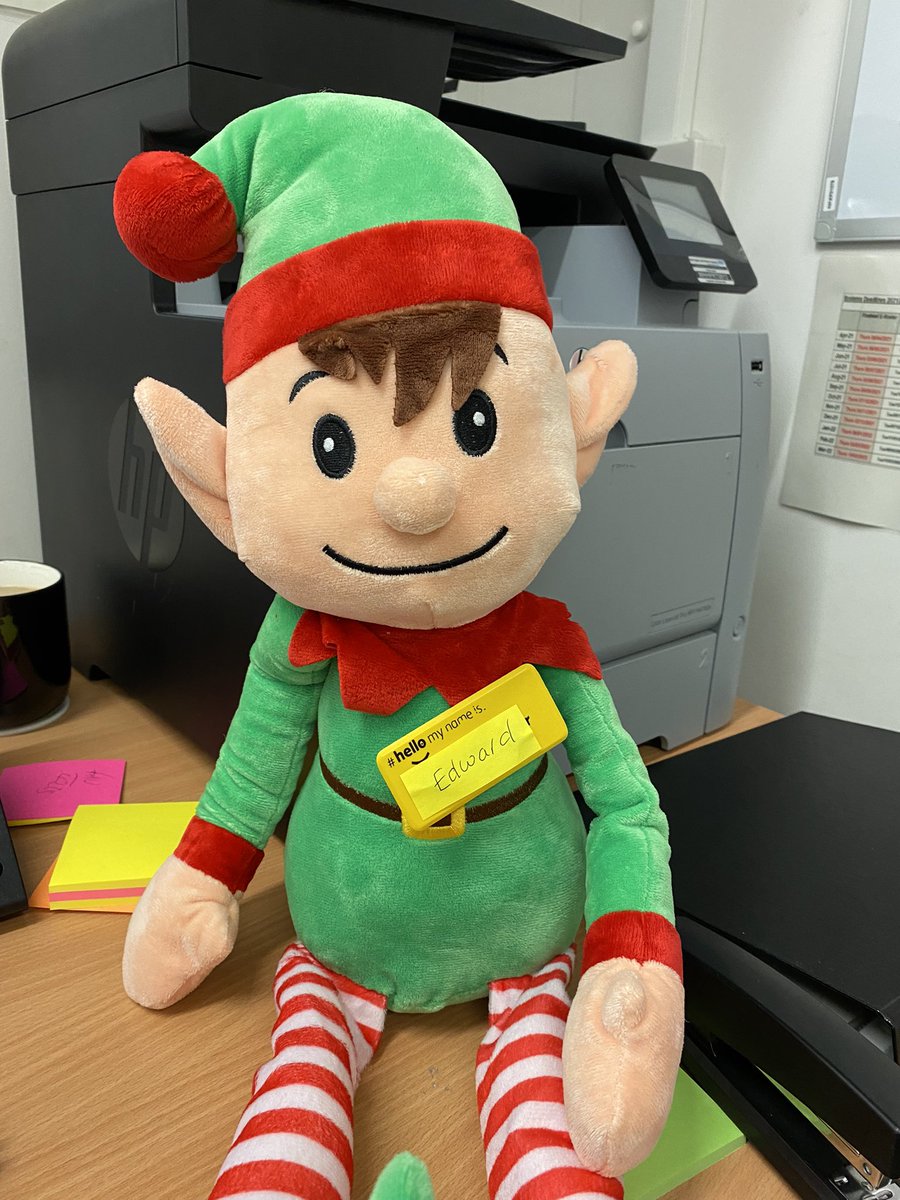 K25Whh's tweet photo. Just a little bit of fun for Christmas, K25 has a Christmas mascot. Everyone Meet Edward. I’m sure he will be getting up to mischief until Christmas Eve @WHHNHS https://t.co/lJFOKMdLve