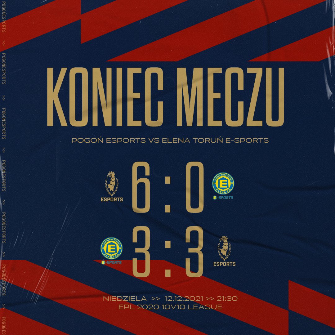 Wczoraj, stabilnie! Zdobywamy 4 punkty w dwumeczu z Elana Toruń E-Sports. 

Po 13 kolejce granatowo-bordowi dalej w czołówce tabeli. ⚓️