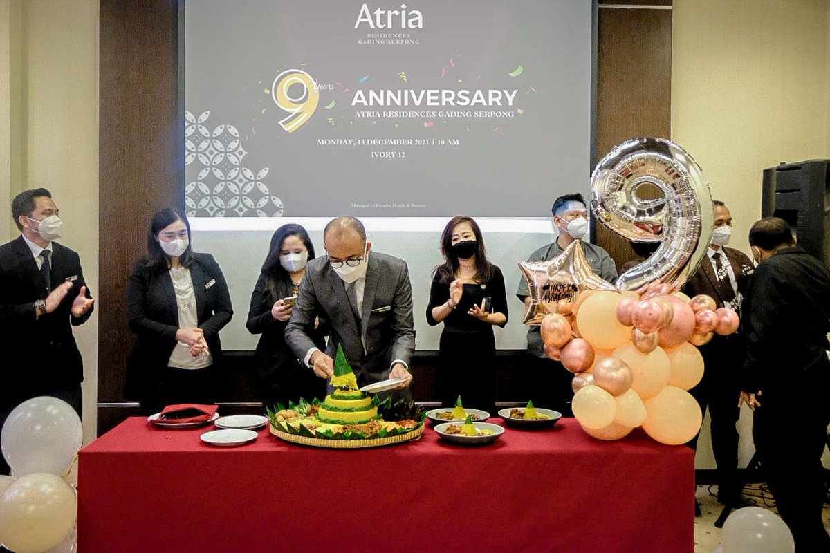 AtriaResidences's tweet photo. Atria Residences Gading Serpong celebrated its 9th Anniversary. We will do our utmost to keep our commitment to provide guests a memorable experience 🎉🥳 https://t.co/GJidOhsqL4