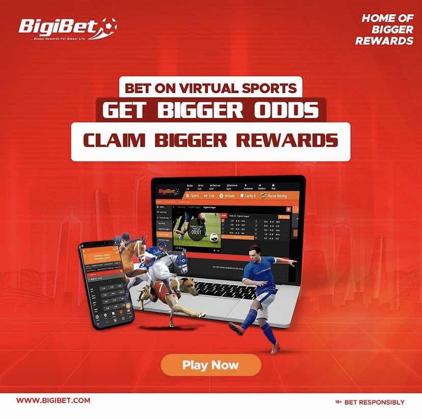 bigibet's tweet photo. Win up to ₦1,000,000 instantly when you play on any of the BigiBet Virtual Leagues.

Bet on the EPL, La Liga, Serie A, Bundesliga , Ligue 1, Dog Race, Basketball and many more.

Win BIG here 👉 https://t.co/PGte1fysEv

#BiggerRewards https://t.co/depDOp4uSr