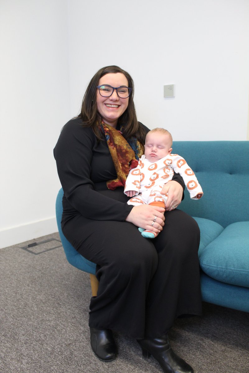 3sixtyfs's tweet photo. We are equally as excited to welcome Fay back to the team from her maternity leave. Fay couldn't stop smiling, clearly the young apprentice was not quite so thrilled 😴 #baby #babyboy #sleeping #SleepingBeauty #mortgage #LifeInsurance https://t.co/h86vv3FTB3