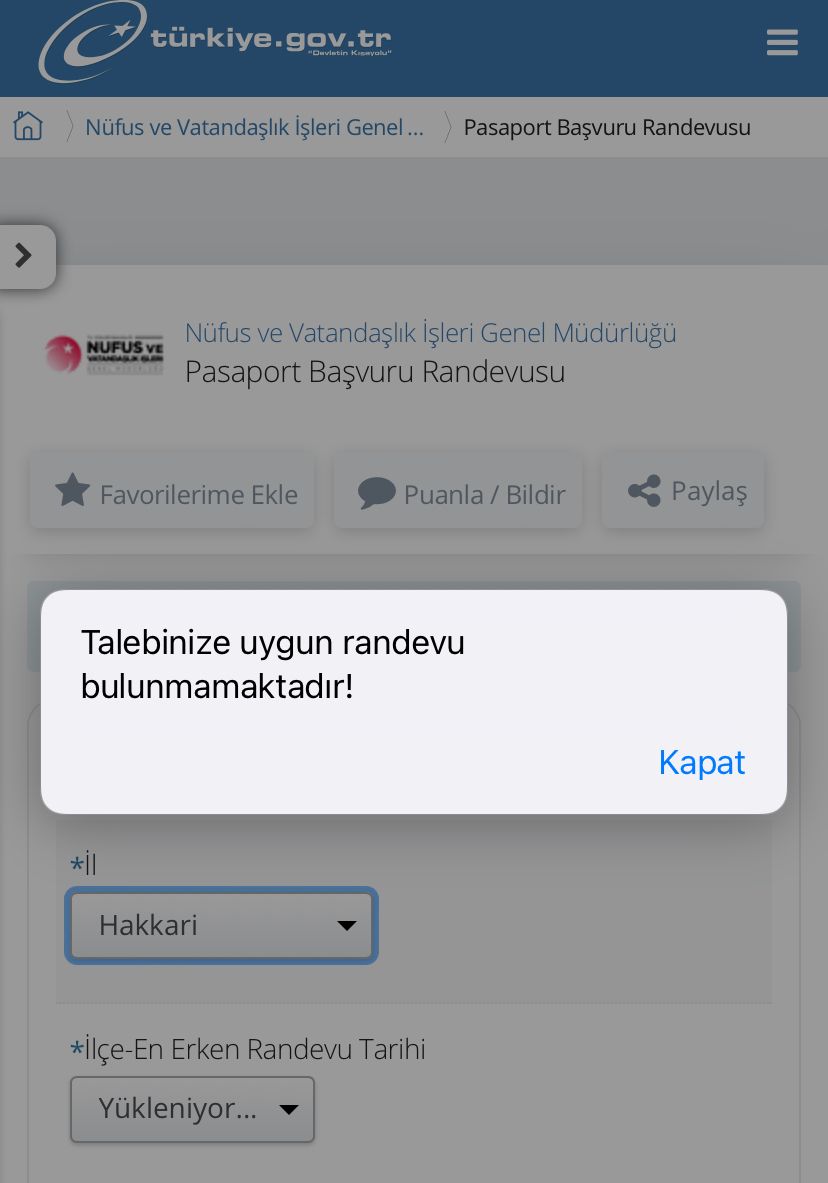 1 Ocak itibariyle % 36.20 zamlanacak olan pasaport için sistem başvuru kabul etmiyor. Esnafı stokçulukla suçlayan iktidar, pasaportu zamlı tarifeden vermek için stokçuluk yapıyor!