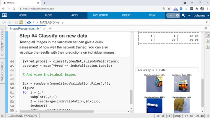 MATLAB's tweet photo. Practice coding for #deeplearning applications in three code-along tutorials! https://t.co/7Veh2MjCsF https://t.co/Ua4D7oMEEQ