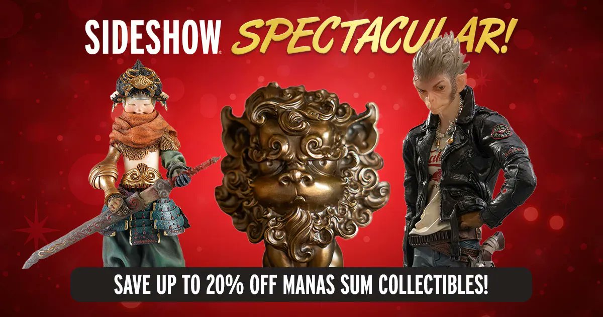 collectsideshow's tweet photo. Celebrate Sideshow Spectacular by taking up to 20% off of Manas SUM Collectibles!
https://t.co/FxxUn3je1d
@manas_sum #Sideshow #SideshowSpectacular #ManasSUM https://t.co/2fqrm0AUeO