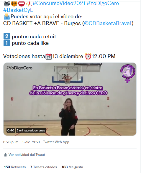 🏀📽️⛹️‍♀️⛔️Ya tenemos ganador del #ConcursoVideo2021 #YoDigoCero

🥇1º CEIP SANTA BÁRBARA (<a href="/santa_ceip/">CEIP Santa Bárbara</a>) 996 ptos
🥈2º CP CAMPO DE LOS JUDÍOS (<a href="/lucidelafuente_/">Luci😈</a>) 824 ptos
🥉3º CD BASKET +A BRAVE (<a href="/CDBasketaBrave1/">C.D.Basket+a Brave</a>) 489 ptos

👏👏👏Enhorabuena a los 3 finalistas