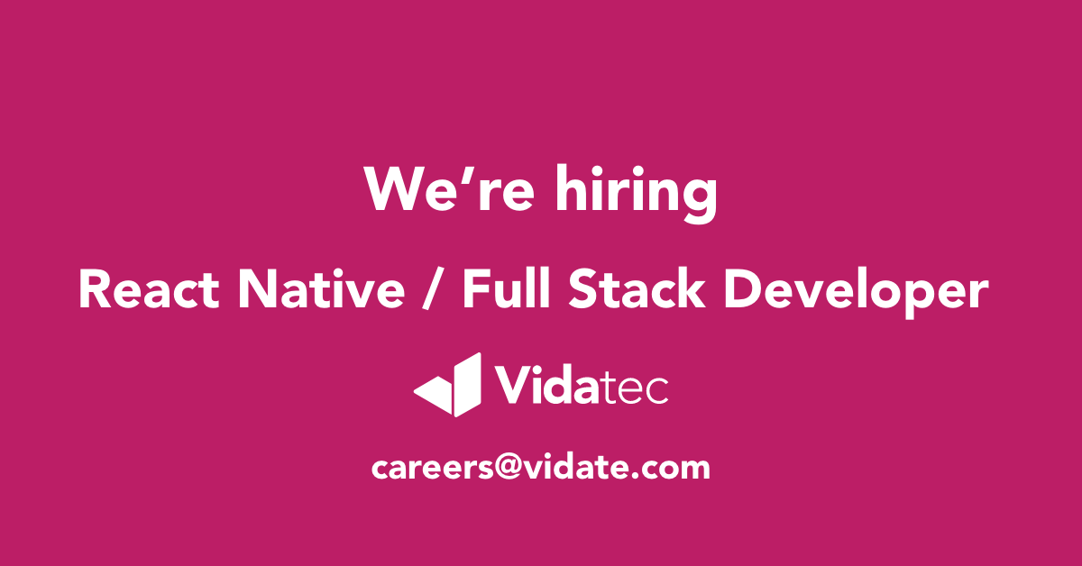 We are growing and hiring. If you are looking for a fun and exciting place to work then check out our job description here and apply online: hubs.li/Q010yp7T0

#react #jobs #careers #dundee #WeAreVidatec