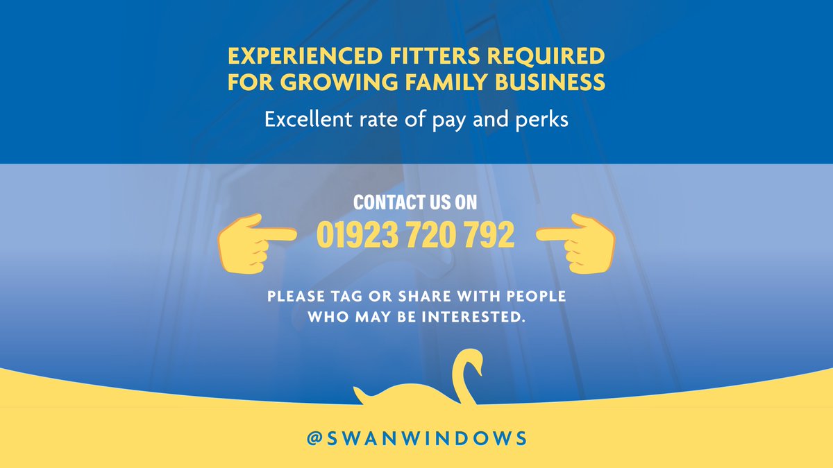 🚨 Experienced Fitters Wanted 🚨

We are looking for Experienced Fitters to join our growing Family Business. 

Excellent rate of pay &amp; perks. 

Please call us on 01923 720 792 for further information.