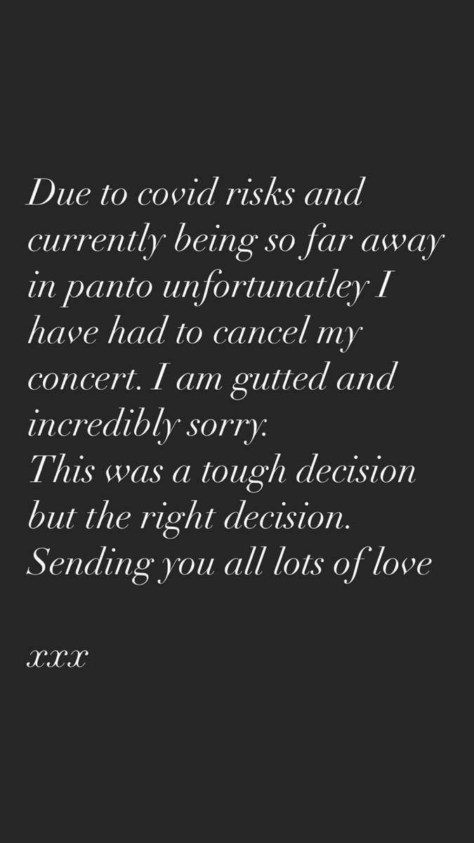 For anyone that was attending my Xmas concert next week, I am incredibly sorry xxx