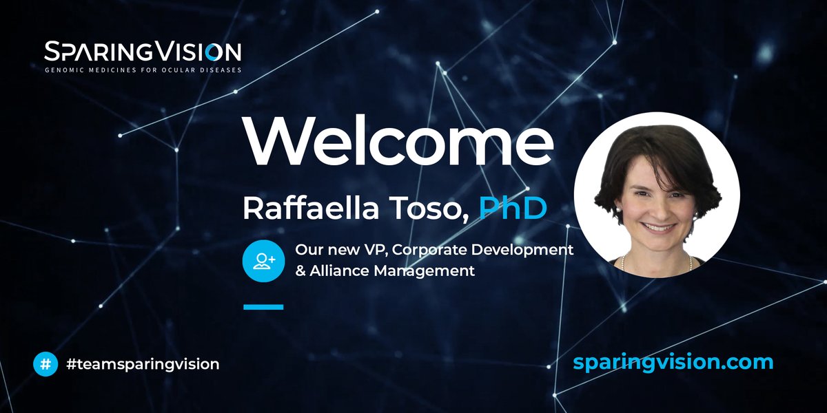 SparingVision's tweet photo. We are delighted to welcome Raffaella Toso to the #SparingVision team as VP Corporate Development & Alliance Management. Rafaella joins our team from @spark_ tx where she served as Search and Evaluation Lead.
Learn more: https://t.co/b33uqfBGC6 #Appointment #Ophthalmology https://t.co/lsF3wD0qKT