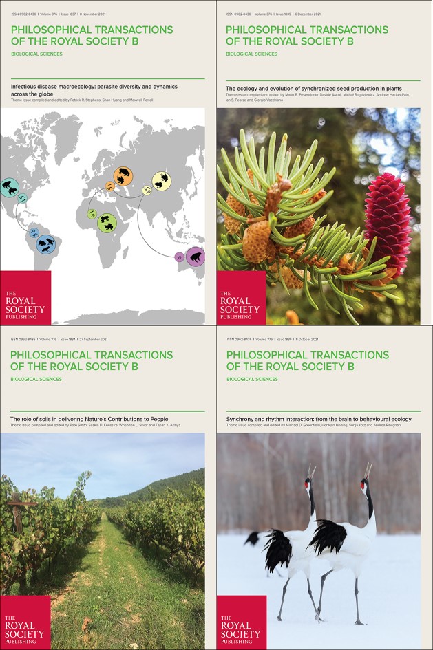 Infectious disease macroecology, synchronized seed production, soil health and synchrony - just some of the #ecology theme issue topics published in #PhilTransB recently. Browse all at royalsocietypublishing.org/journal/rstb #EAB2021