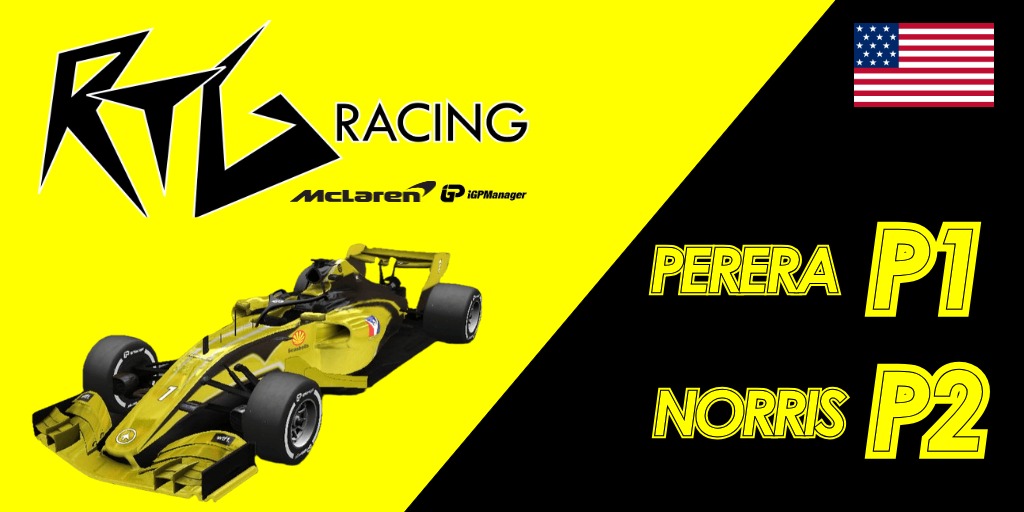 teamrtgracing's tweet photo. RTG Racing register their first ever win in the iGP Championship Elite Division! AND IT'S A 1-2! 

@iGPChamp2021 @iGPManager #iGPManager #USiGP https://t.co/3alWTpggrU
