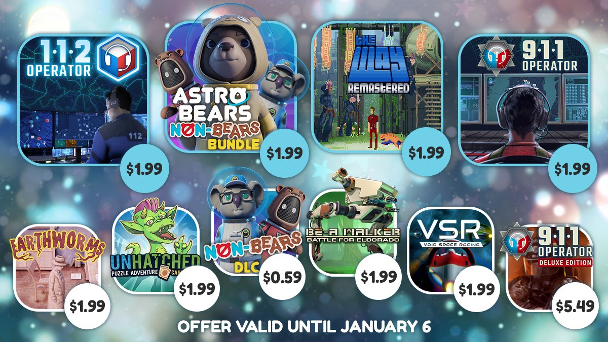 sonkagames's tweet photo. It's that time of the year again! ❄️ Discounts on all SONKA games and DLCs in America - up to 90% off on all #NintendoSwitch titles! 💵

Offer ends January 6th, 2022. https://t.co/MxxGkb62Dz