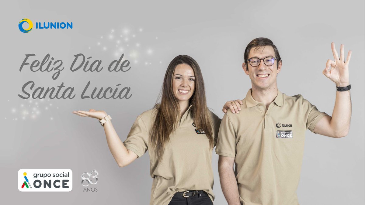 ¡¡¡Feliz día de #SantaLucia y felices #83AñosONCE <a href="/ONCE_oficial/">ONCE</a>!!! 🍰🎂

 💡 Hoy se cumplen 83 años del inicio del #GrupoSocialONCE, donde actualmente trabajamos más de 73.000 #personas, de las que casi el 60% tenemos #discapacidad

'Porque, sentir que puedes, nos hace capaces'