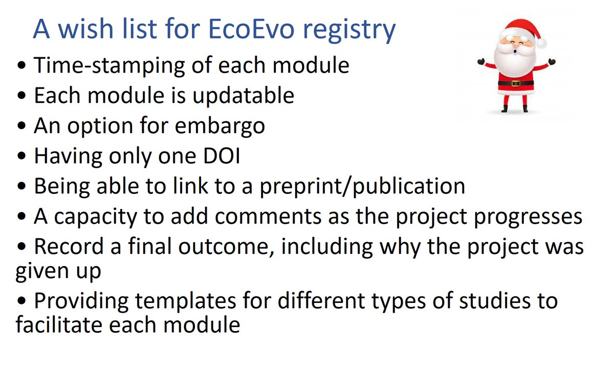 Help us to make a wish-list for a perfect EcoEvo registry! 

How: Join our workshop at #EAB2021 to share your ideas (all learn about) pre-registration &amp; registered reports in Ecology

When: in 2h time (13:15 GMT)

Where: online