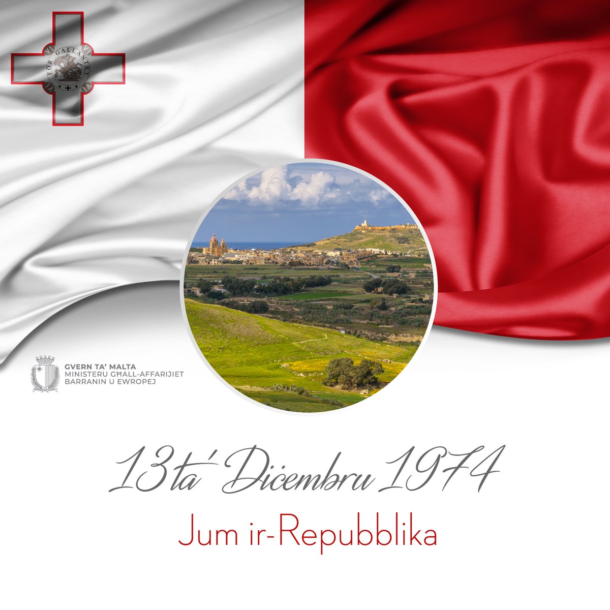 MFEAMalta's tweet photo. 🇲🇹 Fit-13 ta’ Diċembru 1974 ġiet emendata l-Kostituzzjoni Maltija u Malta saret Repubblika, b'Sir Anthony Mamo jiġi maħtur l-ewwel President.
🇬🇧 On 13th December 1974 the Maltese Constitution was amended and Malta became a Republic, having Sir Anthony Mamo as its first President. https://t.co/35QZfoUUvR