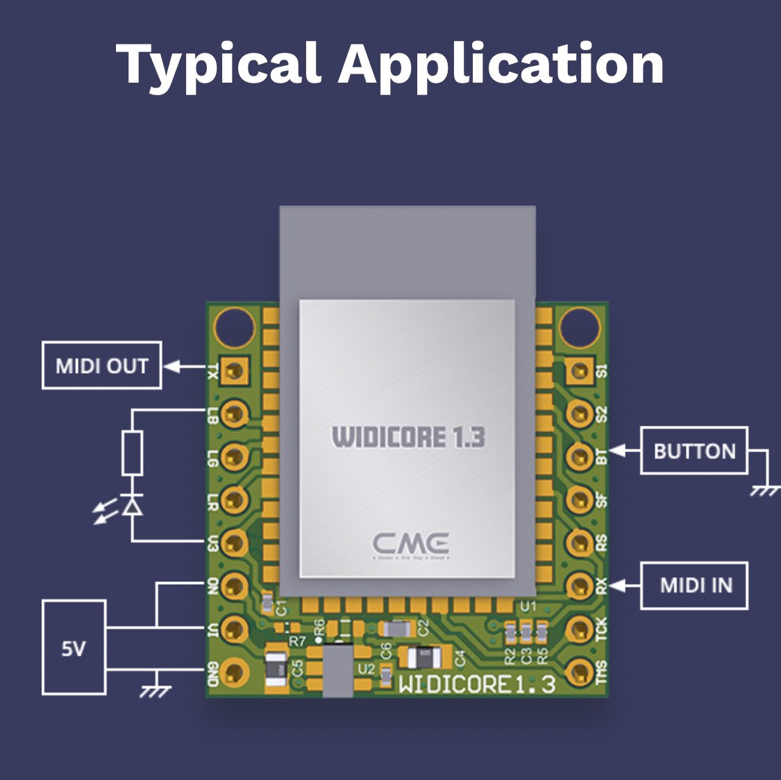 CMEPro1's tweet photo. Go Wireless With Your MIDI Project #widicore #bluetooth #midi #wireless #blemidi https://t.co/upe7t8jGU4