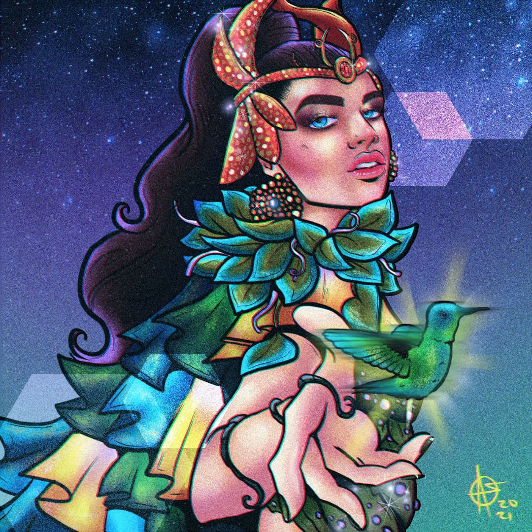 C4ndyB0i's tweet photo. Hice un fan art de @nadiatferreira en el traje Alegoríco! Espero que les guste! #missuniverse #MissParaguay #NadiaFerreira #Nadia #mainumby #TrajeTipico https://t.co/v6oHbk1GS6