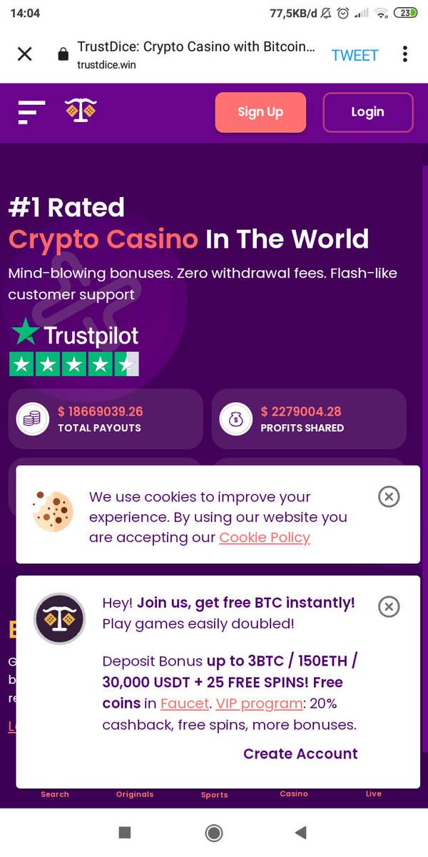 DehBucin's tweet photo. @Bang_Garr @trustdice I'm winner.. https://t.co/4t2tLgfVep