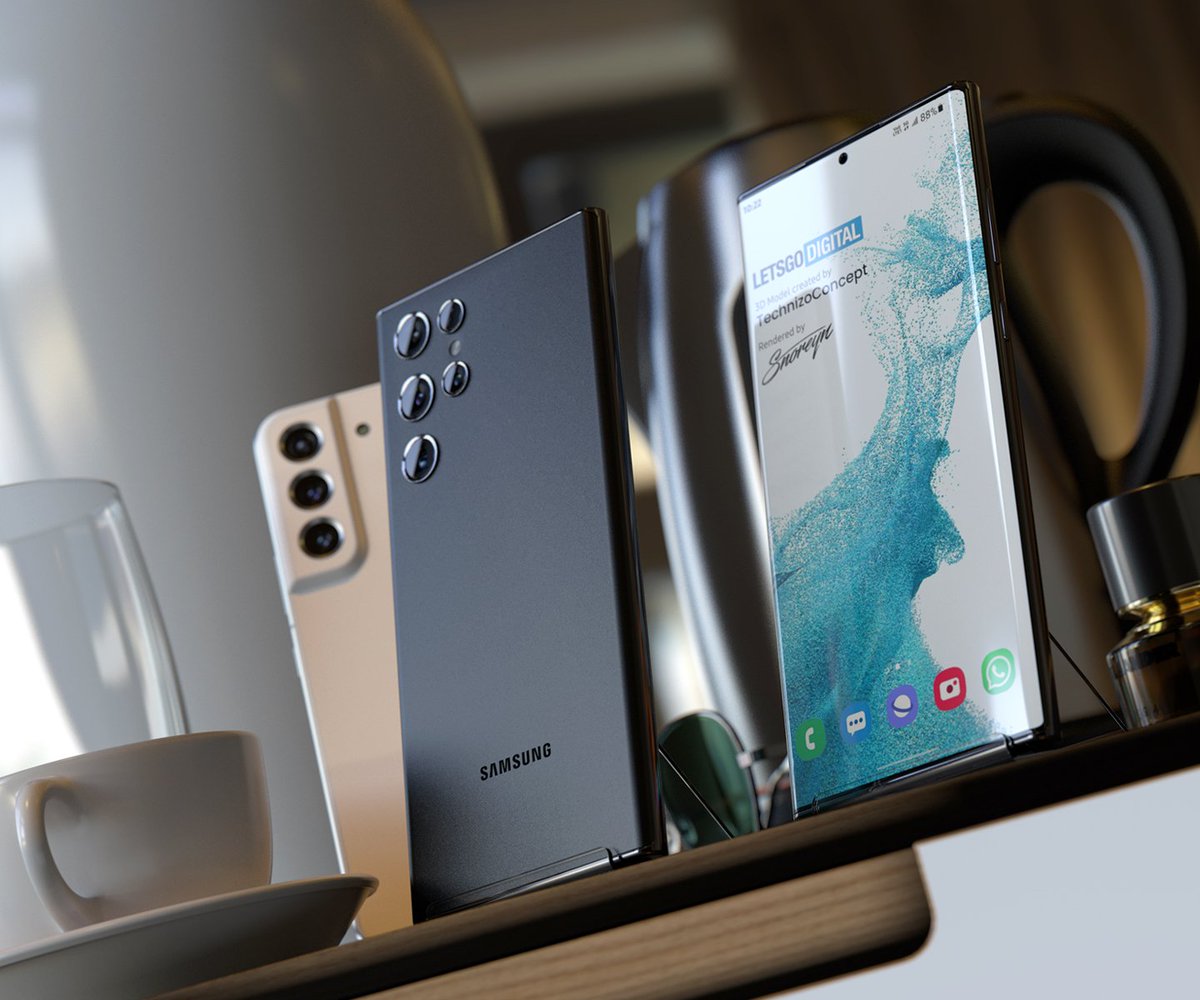 AdarshWords's tweet photo. The most anticipated phone of 2022 #GalaxyS22Ultra or #GalaxyNote22 whatever they called.
Renders made by @letsgodigitalNL with official wallpapers look absolutely beautiful 😍 https://t.co/2L0iIQqzz8