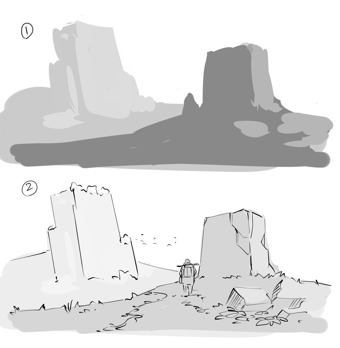 濃淡から描く 