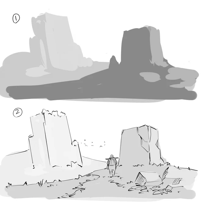 濃淡から描く 