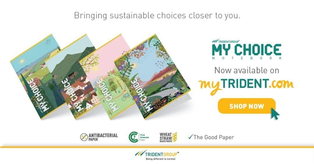 TridentGroupGLB's tweet photo. Heal the planet at the touch of your fingertips with wheat-straw based My Choice notebooks. Now available on https://t.co/qgp2GslFAh. Shop now!
#myTrident #mykindofsale
#tridentgroup #tridentindia #myTrident #tridentnotebooks #tridentpaper #mychoice #mychoicenotebook https://t.co/QlvSv1ieAi