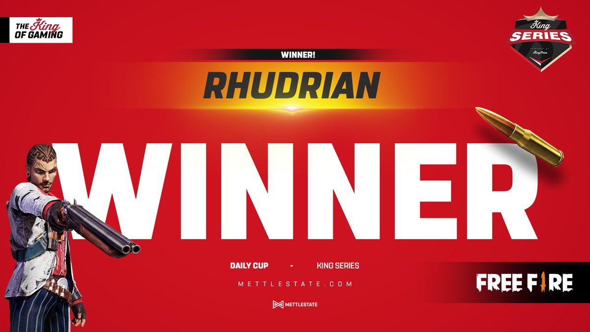 Mettlestate's tweet photo. Congratulations to the winner of this weekend's Free Fire daily cup, RhuDrian 🏆🥇
GG and well played! 🔥😄
@KingPriceIns
#TheKingofGaming #KingSeries #FreeFire https://t.co/4pKlzdGqLO