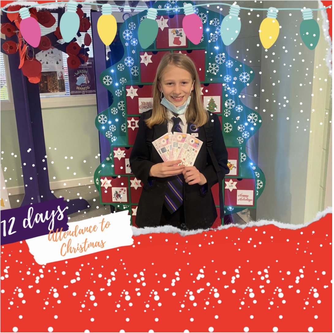 OutwoodAdwick's tweet photo. Harriet P from year 7 was our first winner of the £50 vouchers from the 12 days of Christmas countdown. Not only has Harriet attended everyday in December she has 100% attendance from the start of the year. #attendanceiskey #proudtobepurple #weareadwick https://t.co/Dkdo4xOXaM