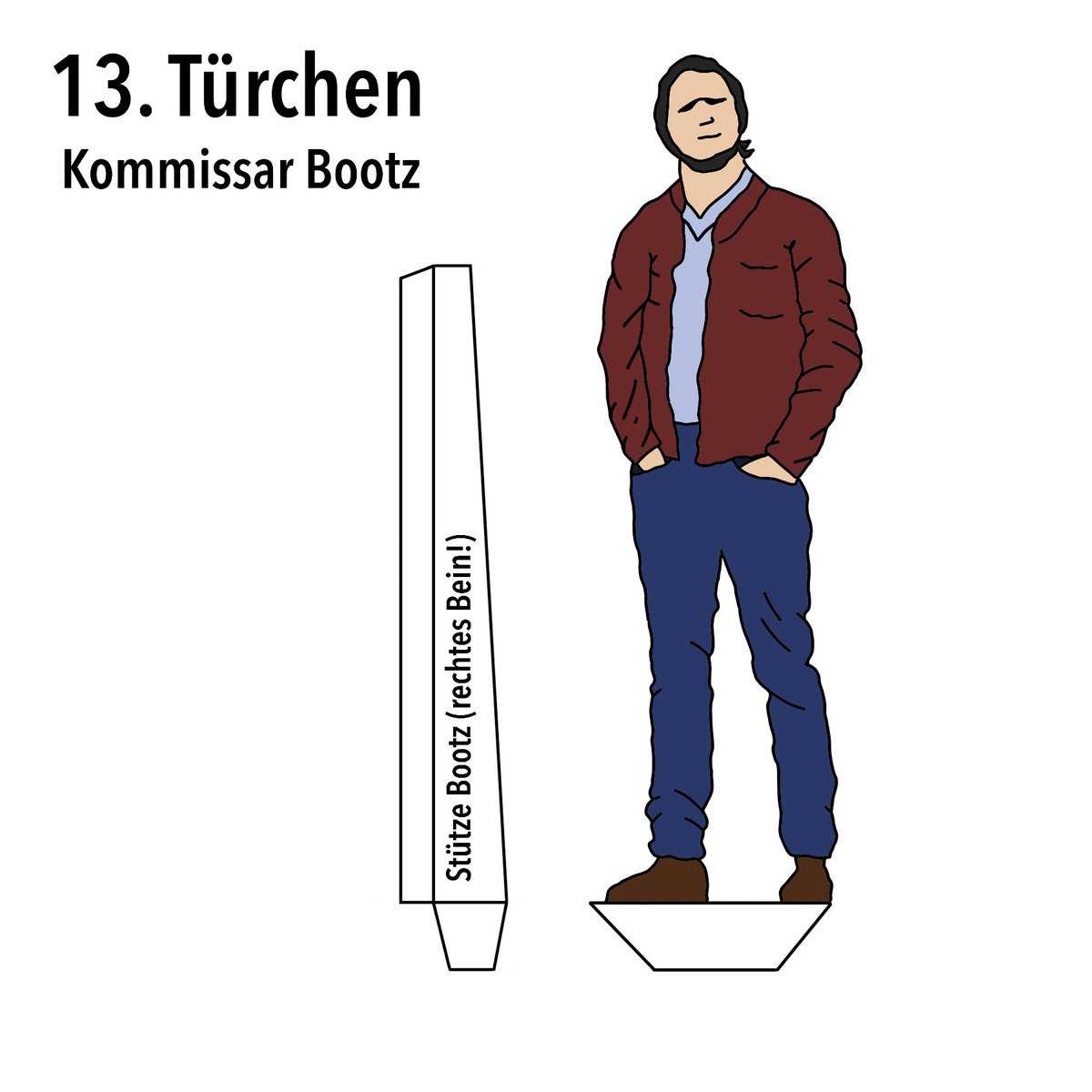 tatortwelt's tweet photo. Tatortwelt-#Adventskalender: Bastelt Euch Euren eigenen #Tatort!

Türchen 13: Kommissar Bootz kommt dazu!

In Word einsetzen und Größe anpassen!

Bessere Qualität gewünscht? Schickt eine DM mit Mailadresse.

#advent #weihnachten #polizei #stuttgart @PP_Stuttgart https://t.co/IHVmQ6bSIt