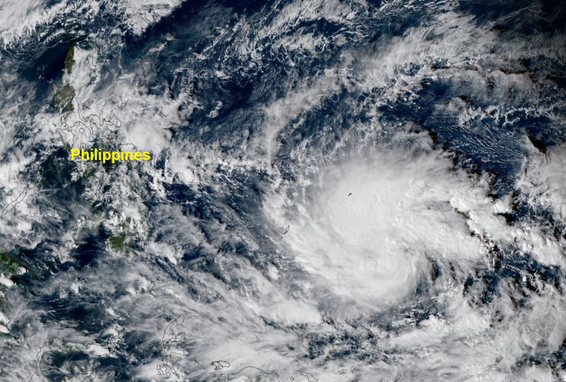 metofficestorms's tweet photo. Tropical Storm #Rai has formed in the western Pacific. It is expected to strengthen and make landfall over the southern #Philippines later in the week as a typhoon. https://t.co/RDYuQczbt8