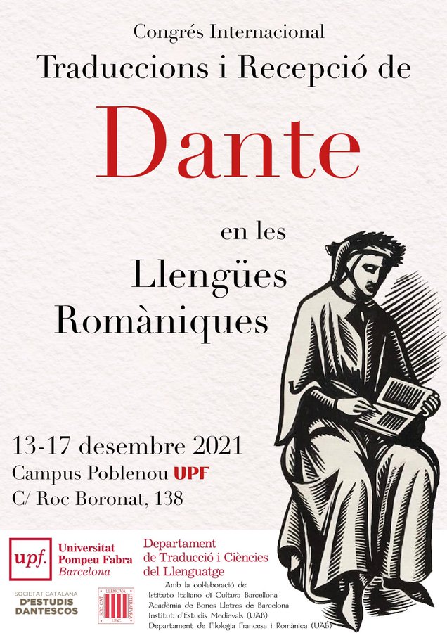 #TraduirDante2021
Avui comença el congrés internacional "Traduccions i Recepció de #Dante en les llengües romàniques"

Campus del #Poblenou.
Organitzen <a href="/TraduccioUPF/">Traducció UPF</a>, <a href="/SCEDantescos/">Societat Catalana d'Estudis Dantescos</a> i la Societat Catalana de Llengua i Literatura.
👉 bit.ly/3lPh50w