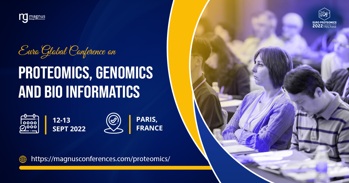 Proteomicconf's tweet photo. Magnus group is pleased to announce its upcoming Euro Global #Conference on #Proteomics, Genomics and #Bioinformatic scheduled during September 12-13, 2022 at Paris, #France
For more details of Proteomics 2022 please see: https://t.co/YaWt5AJkis 
#Proteomic #Proteomicsconference https://t.co/GcsSDr1Kne
