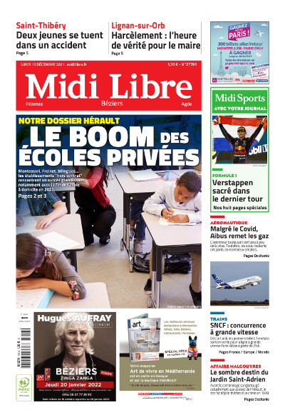 MLBeziers's tweet photo. Bonjour #Beziers ! Voici la Une de @MLBeziers de ce lundi 13 décembre. Bonne lecture et belle journée ! https://t.co/bMaYEPfzyH