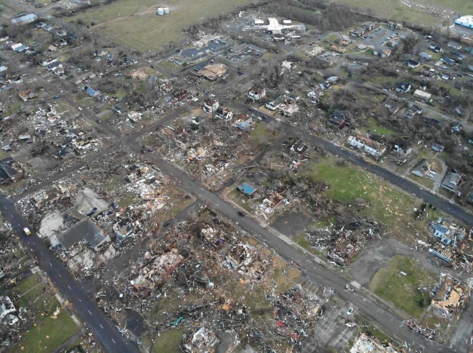 BrandonDriver14's tweet photo. This is the town I worked in Dawson springs Ky. About 15 minutes from my hometown. It is completely leveled by a #f3tornado a lot of friends and family have lost everything. But I’m so proud of the community and my family and church family for coming together to help and do what. https://t.co/pnGtJMPgNK