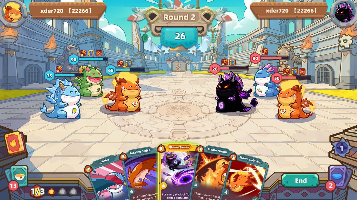 ℹ️ Each Dracoo has 3 stats: Strength, Stamina, Toughness which will affect your Dracoo in different ways in the battle:
💪Strength: More strength, more damage when using offensive cards.
🩸Stamina: More stamina, more health point.
🛡️Toughness: more higher, armor values.
#CoinLAB