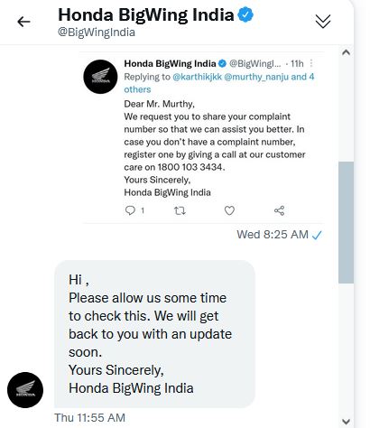 murthy_nanju's tweet photo. Hi Honda team,
more than 3 months i am living with this issue, i am really very much depressed with the way you are handling. Very poor response from Honda side for premium brand haha.. what you are expecting from customer? https://t.co/ZsM38frsbL