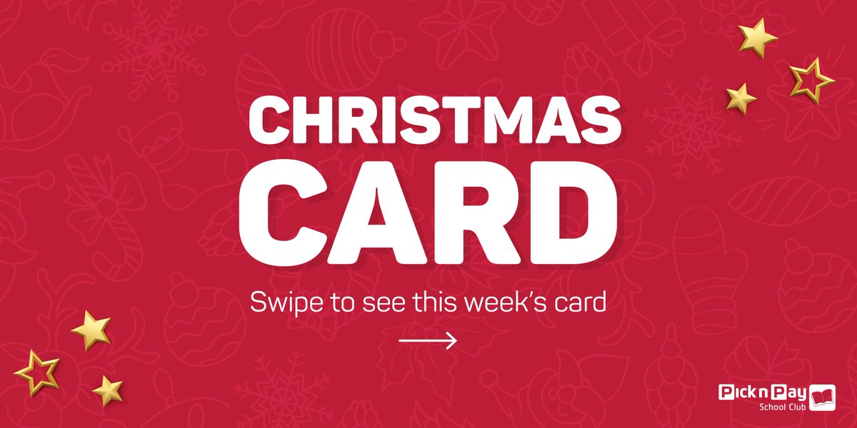 PnPSchoolClub's tweet photo. It's #FestiveMonday and you know what that means ๐
Another Christmas card to add to your growing collection โค
Download our #FestiveCards here: https://t.co/9Cekwkdb7T
#PicknPaySchoolClub
#EducatingFutureLeaders https://t.co/zg4uPVf9AZ