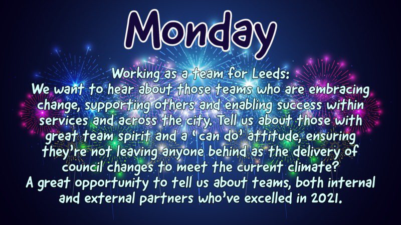 Recognition Week 2021 starts today with our focus on #WorkingAsATeam For Leeds ❤️ Reply here, tag us #PeopleOfLCC, add to Insite, Facebook or by email InclusiveLeeds@Leeds.gov.uk - a week to say I see you & I appreciate you 👌🏻 #TeamLeeds #LeedsBestPeople