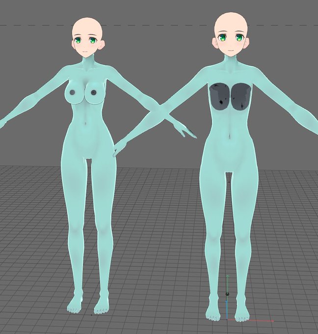 現実のモデルさんの体形を下敷きに体のバランスを見直してみるテスト 