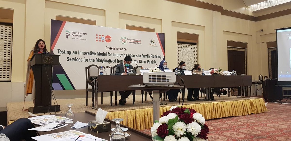 UNFPAPakistan's tweet photo. #HappeningNow: in #Lahore Dissemination of Final Evaluation Results on Innovative Model for Improving Access to Family Planning Services for the Marginalized aimed at improving access to FP services for the most marginalised integrated with  largest national safety net programme https://t.co/m12krBbqej