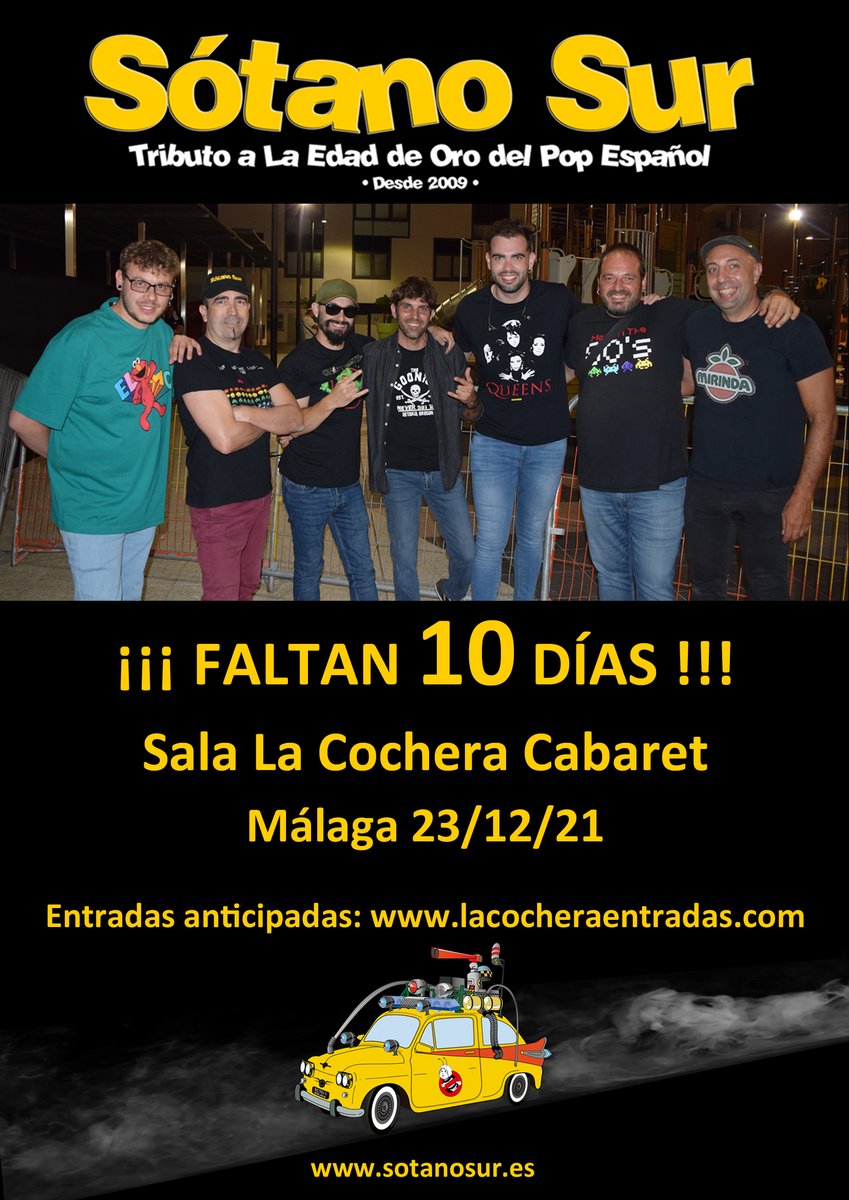 Entradas anticipadas (Precio especial):

lacocheraentradas.com/shows/details/…

<a href="/SOTANOSUR/">SÓTANO SUR</a> 
#SótanoSur
#CazaOchentas