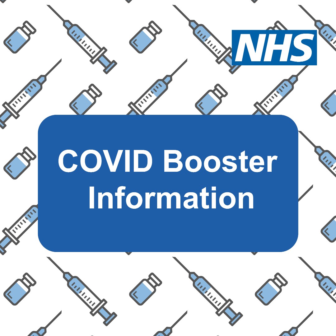 Please do not contact your practice to book your COVID booster.

Please use the national booking system, online here ow.ly/SLpj50H8XCF or by call 119.

We will share further information on local clinics and appointment booking as it becomes available.
