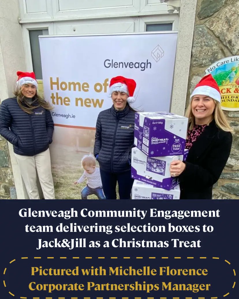 GlenveaghHomes's tweet photo. Our Community Engagement team delivered selection boxes to @JackandJillCF π Every little helps. #homeofthenew #webuildlastingcommunities https://t.co/xEqQBr0ThF