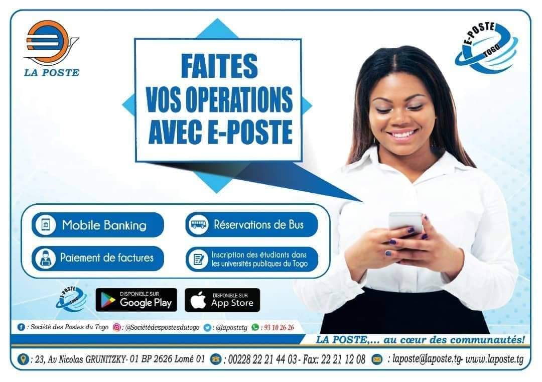 leTogoRT's tweet photo. RT @LaPosteTG: Nouvelle semaine, nouveaux défis avec notre application E-poste 🥰

Elle est téléchargeable dans Google Play Store et App Store 📲
📲Infoline 93579358📲
La Poste,... au cœur des communautés ! 
Bonne semaine 🥰🥰
#laposte #Togo #Eposte #C… https://t.co/gnCMDiIhKS