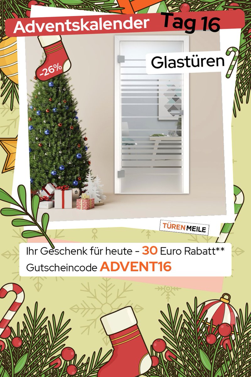 Tuerenmeile's tweet photo. #Adventskalender ❄️ Tag 16 
🔝Türen jetzt online kaufen und bis zu 50% sparen!
https://t.co/bsyJXMt8XZ
❄️Ihr Geschenk für heute - 30 Euro Rabatt**
❄️Gutscheincode ADVENT16
**ad 300 Euro Warenwert
⛄️ Bequem, serviceorientiert in bester Qualität und in kürzester Zeit.
#rabatt https://t.co/yXEjOp2uLf