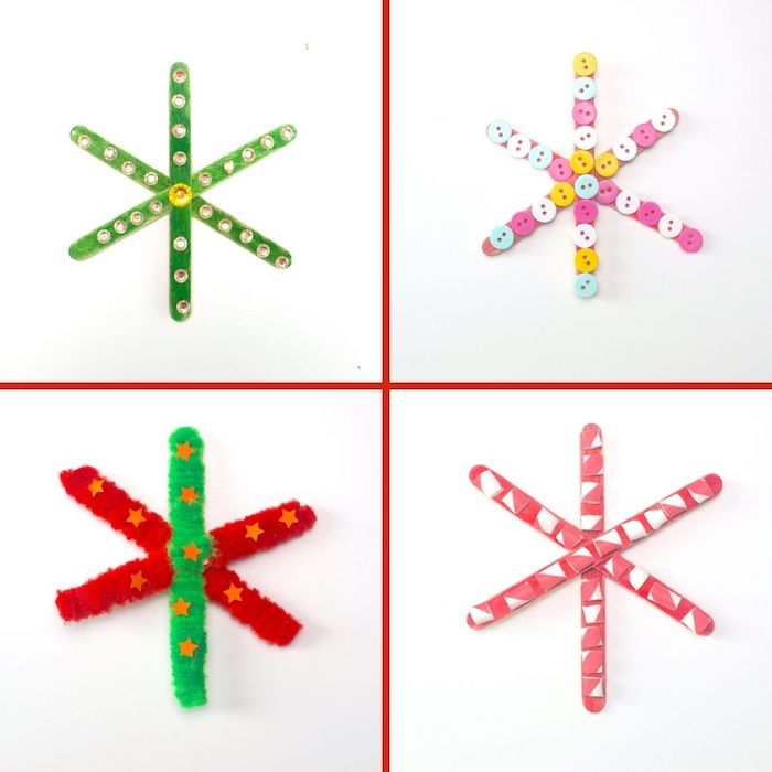 Popsicle stick Snowflake Ornament showmycrafts.com/popsicle-stick… #christmas #snowflakes #popsiclecrafts