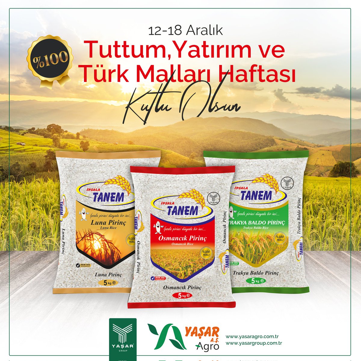 🌾Yüzde yüz İpsala Tanem pirinçi ile yerli üretim sağlıklı tüketim 🌾
🌾İpsala Tanem pirinçi dünya da bir inci 🌾
 #yasaragro #Yaşargroup #ipsalatanem #tanembaldo #tanemosmancık #tanemluna #yerli #üretim #sağlıklıbeslenme #sağlıklıyaşam #sağlıklıgıda #Edirne #Keşan #ipsala 🌾🌾🌾