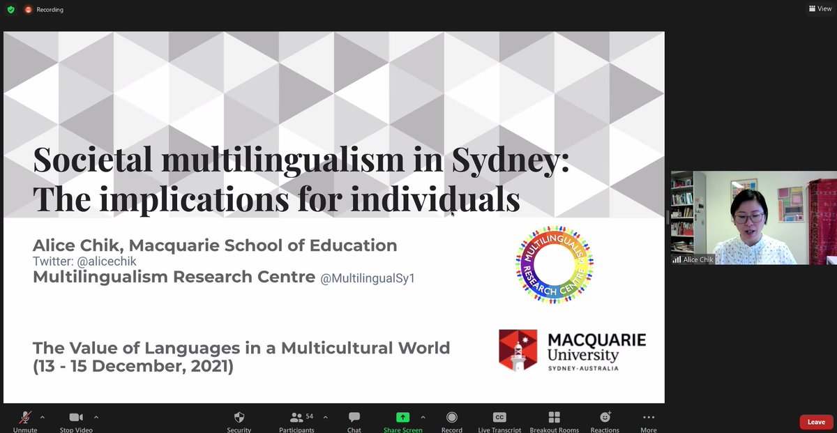 YeongCrystal's tweet photo. A great start by our first keynote speaker @alicechik this morning at #ValueofLangMQ! She emphasised the importance of #multilingualism in Sydney, Australia. Her speech will be available in our YouTube channel. @MultilingualSy1 @LanguagesMQ @MQLinguistics @MQEducation https://t.co/H8wcLj5z03
