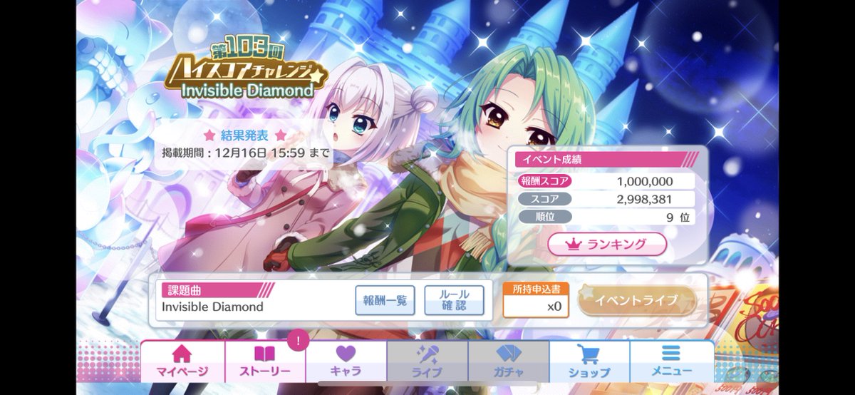 Kali1229's tweet photo. ハイチャレお疲れ様でした！
初の一桁順位！
推しのソロ曲回で一生無理だと思ってた10位以内に入れてめちゃくちゃ嬉しい
300万出せなかったのはちょっと残念だけどやれることはやったし頑張ってよかった
#リステップ https://t.co/jImWw8DFH1
